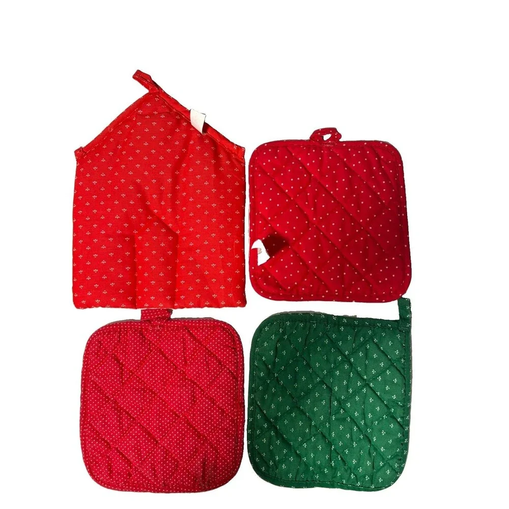Vintage 80’s/90’s B&D Christmas Potholders Lot 4 RARE Toy Shop, Teddy, Bow Fruit